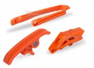 Chain guide / slider / sliding piece kit POLISPORT 90623 orange KTM